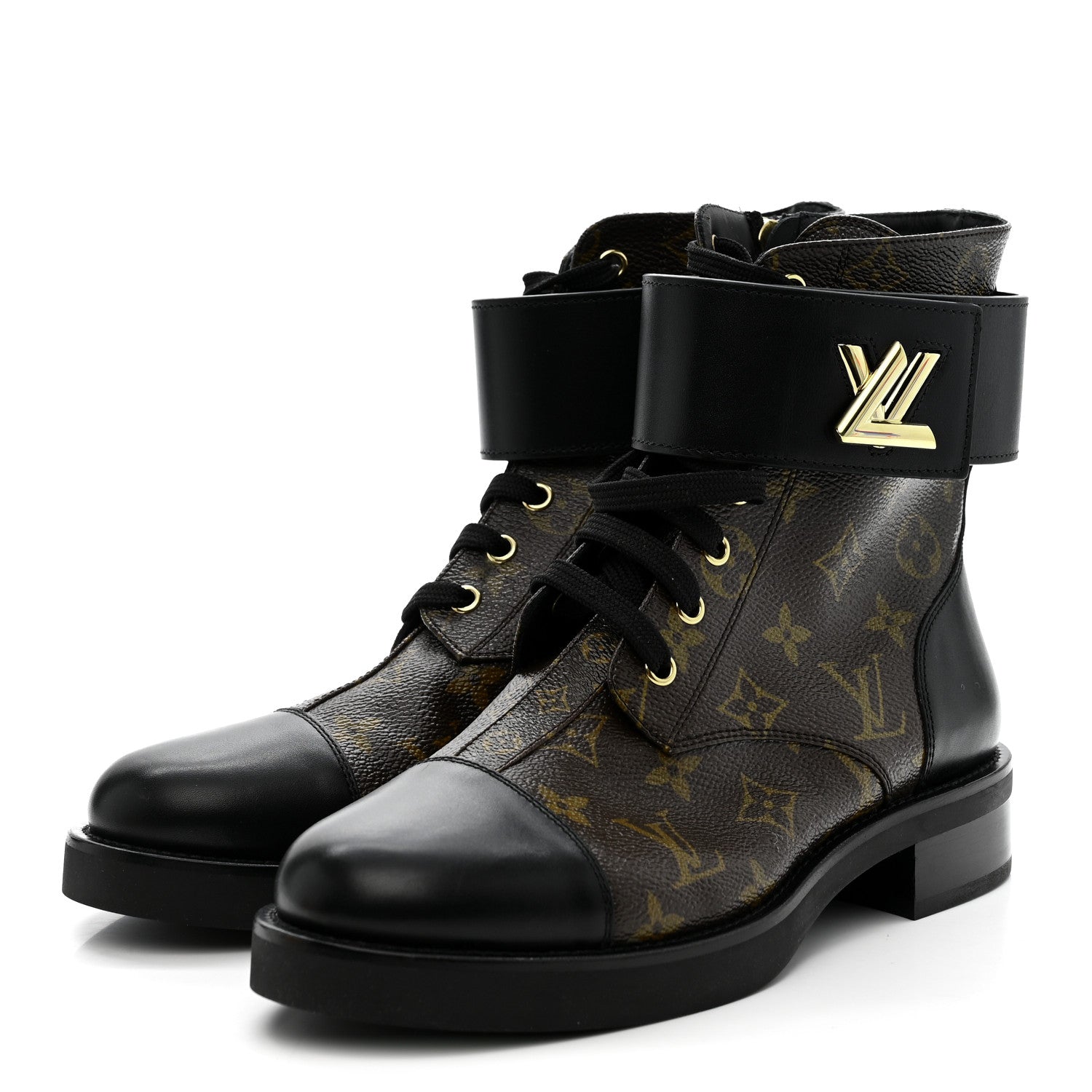 Calfskin Monogram Wonderland Flat Ranger Boots 39 Black £¨ Direct shipment via from wholesalehk.shop