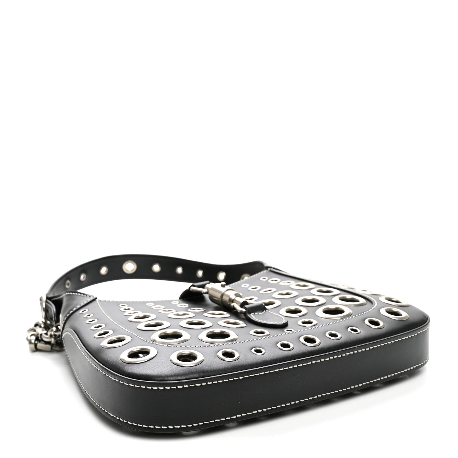 Calfskin Ha Ha Ha Jackie 1961 Eyelet Hobo Black £¨ Direct shipment via from wholesalehk.shop