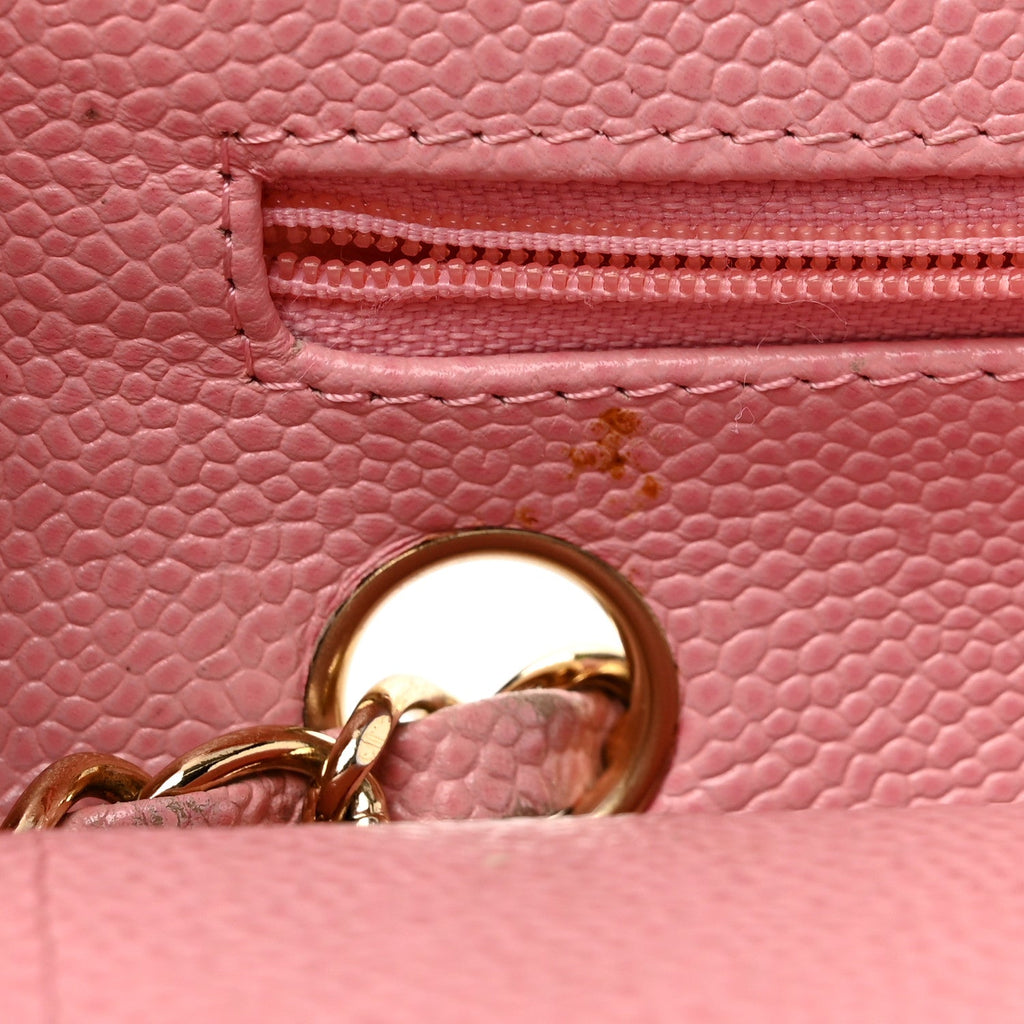Caviar Quilted Medium Double Flap Light Pink wholesalehk.shop