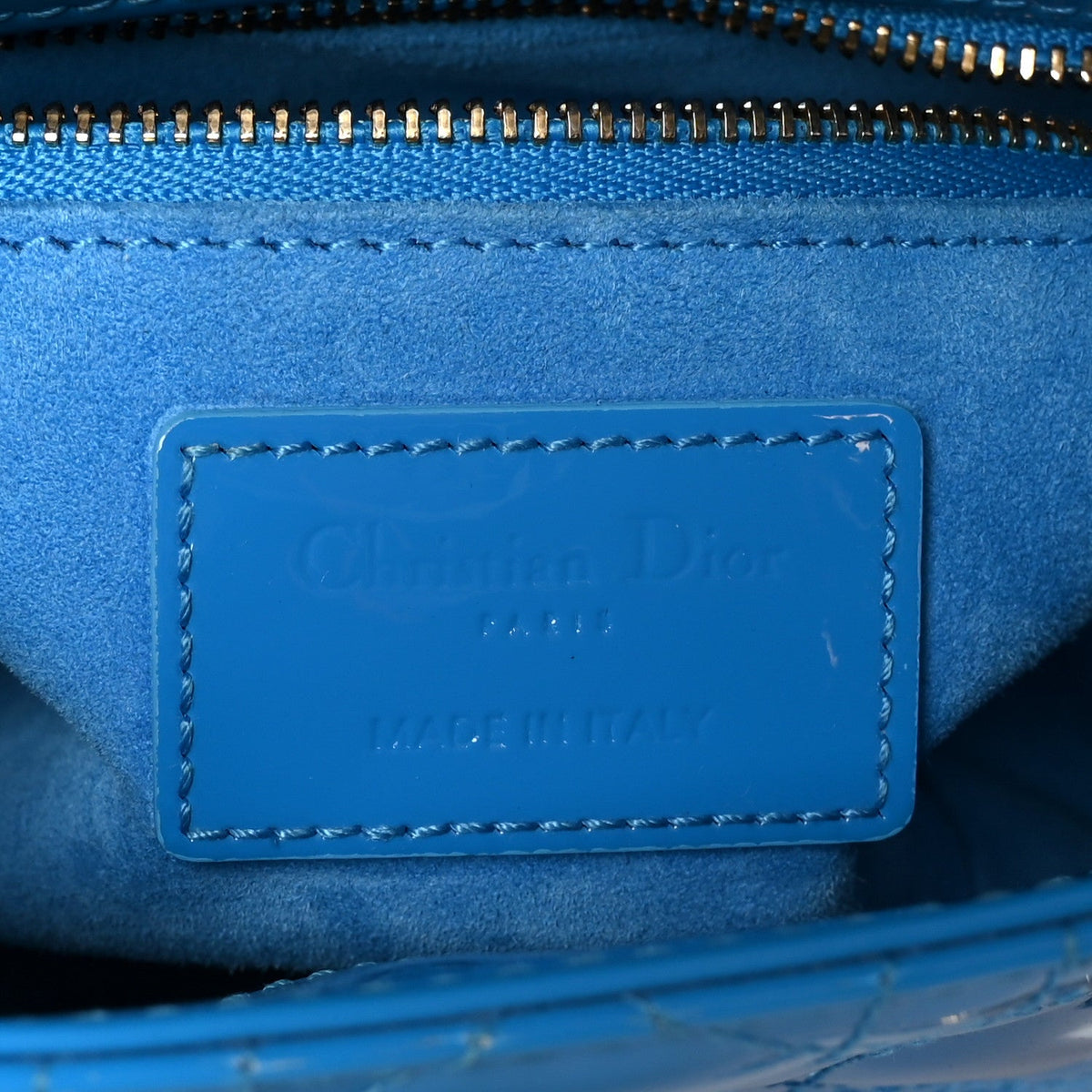 Patent Cannage Mini Lady Dior Blue wholesalehk.shop
