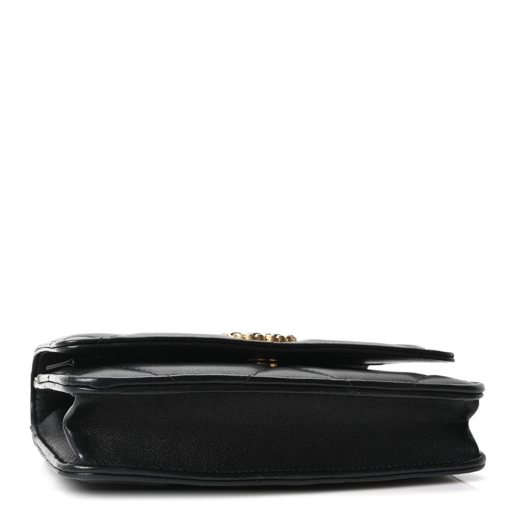 Lambskin Quilted Chanel 19 Wallet On Chain WOC Black wholesalehk.shop