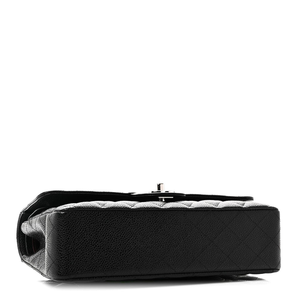Caviar Quilted Medium Double Flap Black wholesalehk.shop