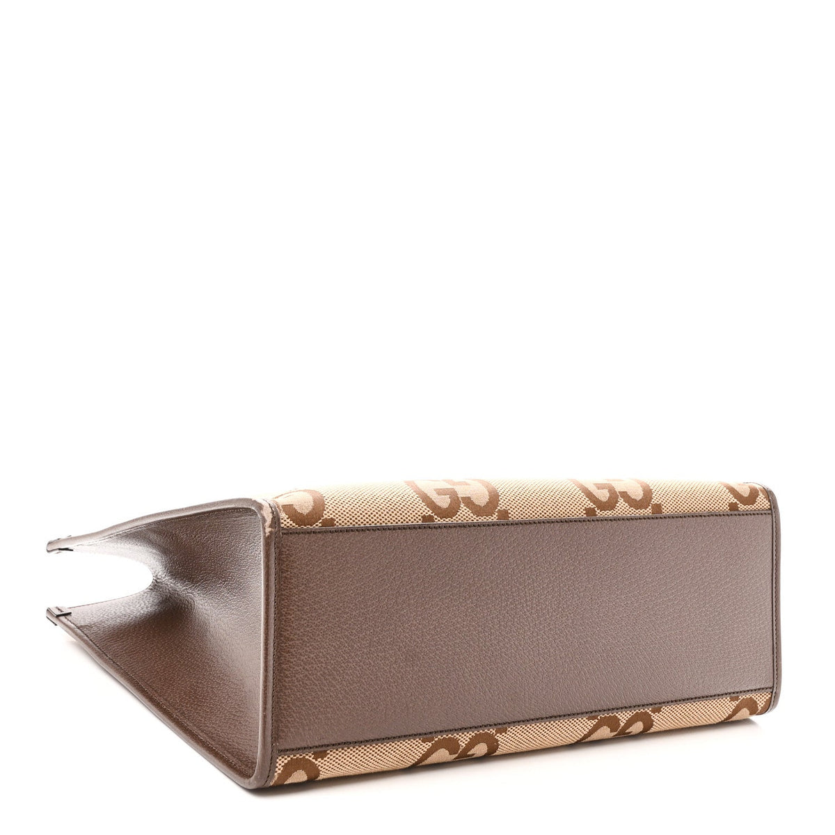 Monogram Jumbo GG Textured Dollar Calfskin Web Tote Bag Camel Ebony New Acero wholesalehk.shop