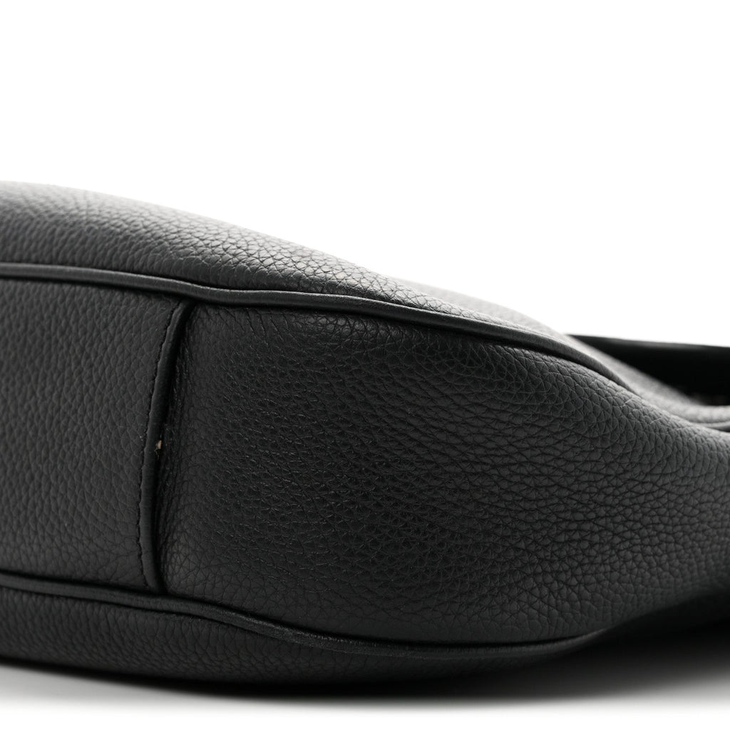 Grained Calfskin Saddle Messenger Bag Black wholesalehk.shop
