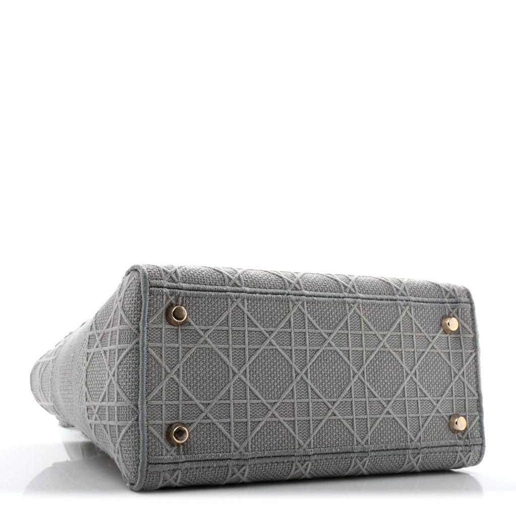 Canvas Embroidered Cannage Medium Lady D-Lite Gray wholesalehk.shop