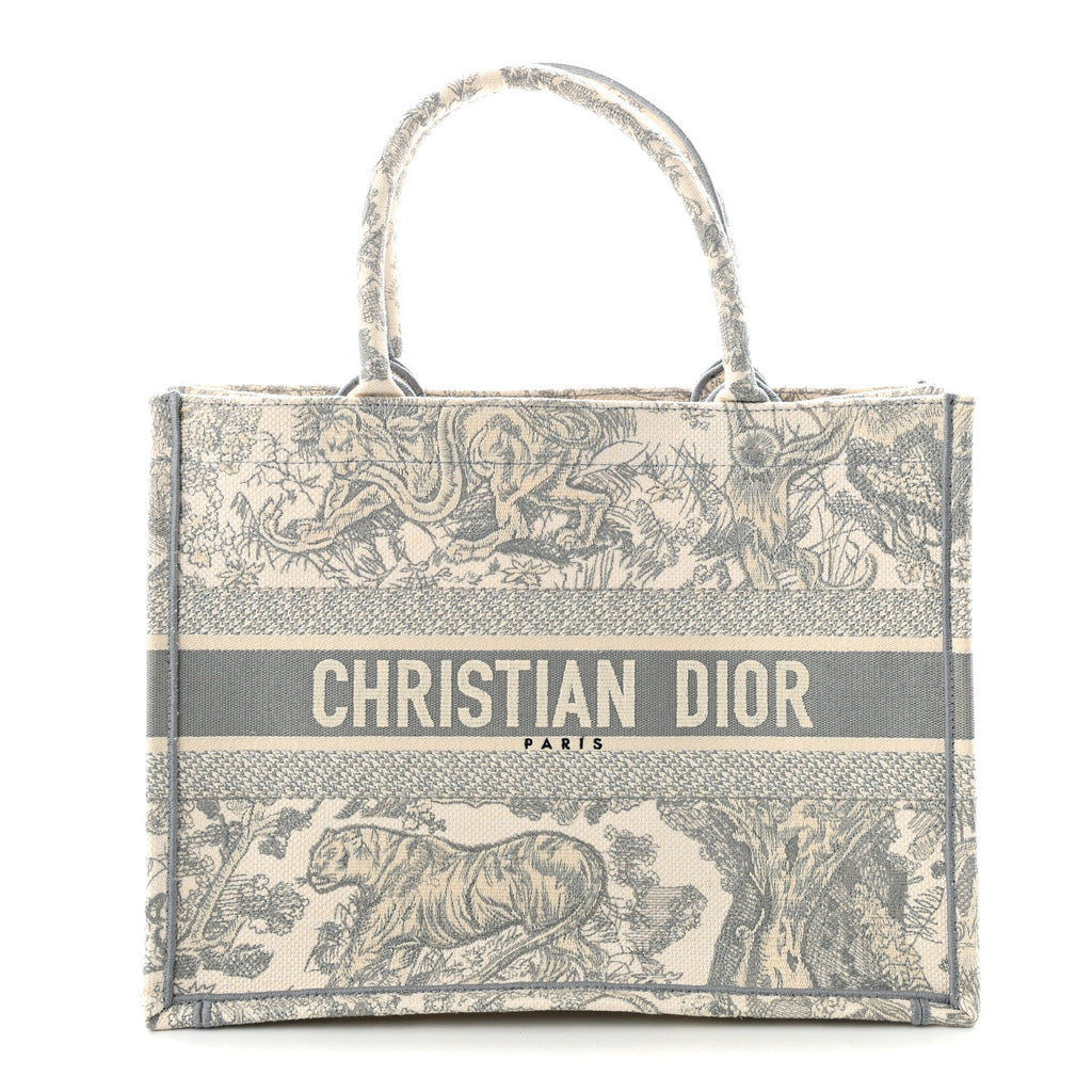 Canvas Embroidered Medium Dioriviera Toile De Jouy Book Tote Gray £¨ Direct shipment via from wholesalehk.shop