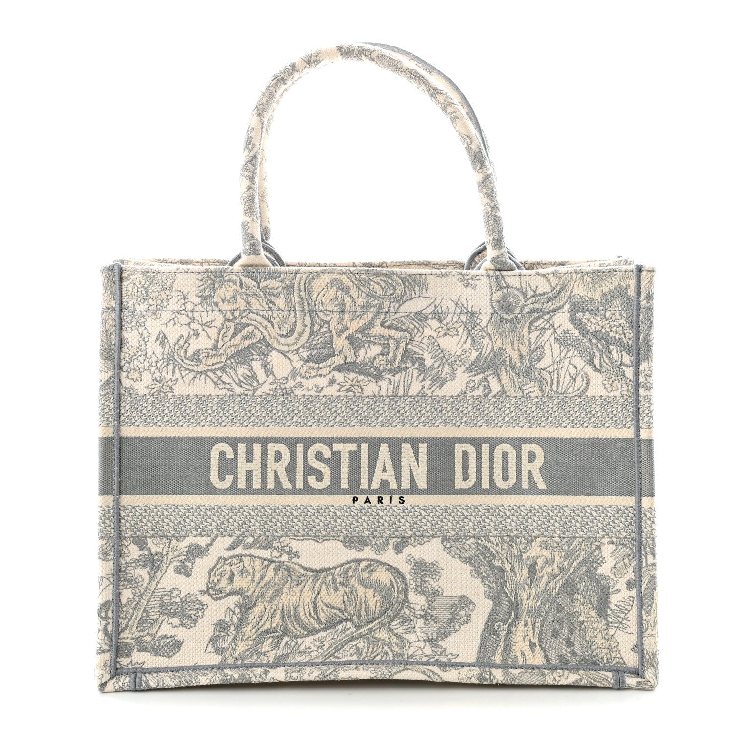 Canvas Embroidered Medium Dioriviera Toile De Jouy Book Tote Gray £¨ Direct shipment via from wholesalehk.shop