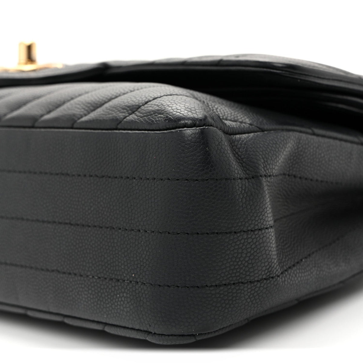 Matte Caviar Chevron Quilted Medium Double Flap Black wholesalehk.shop