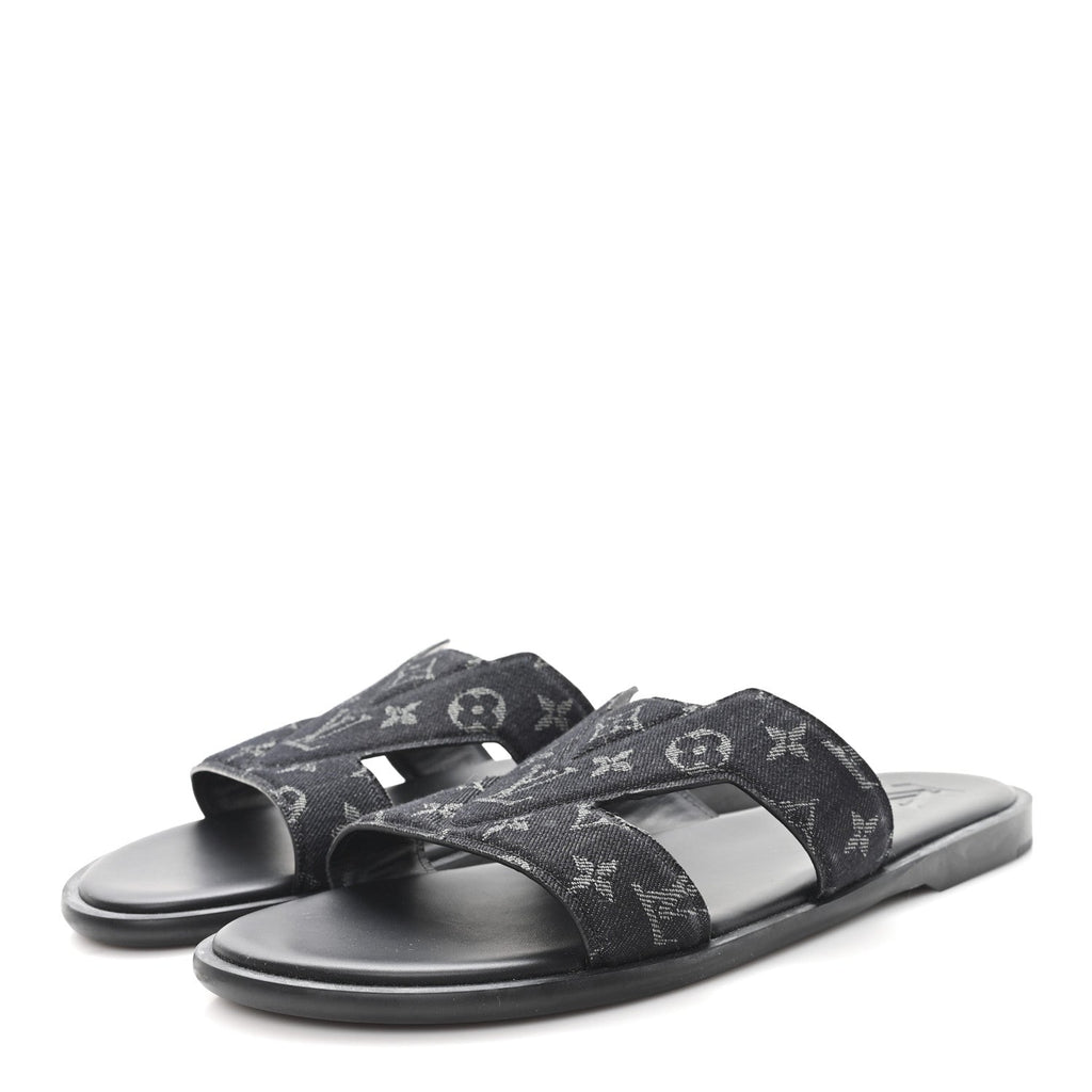 Monogram Denim Mens LV Oasis Mules 8.5 Black £¨ Direct shipment via from wholesalehk.shop