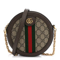 GG Supreme Monogram Web Mini Ophidia Round Shoulder Bag Brown wholesalehk.shop