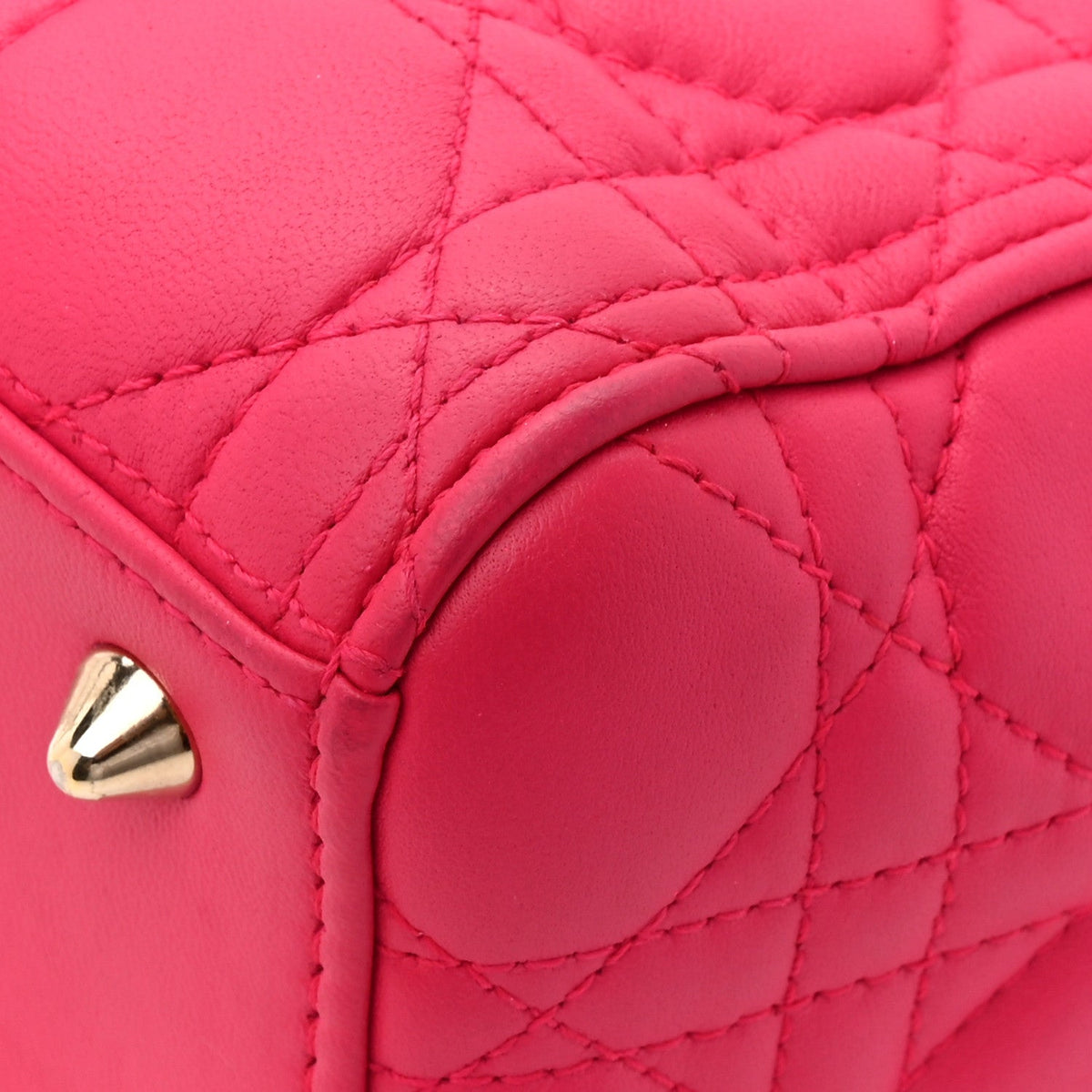 Lambskin Cannage Medium Lady Dior Fuchsia wholesalehk.shop