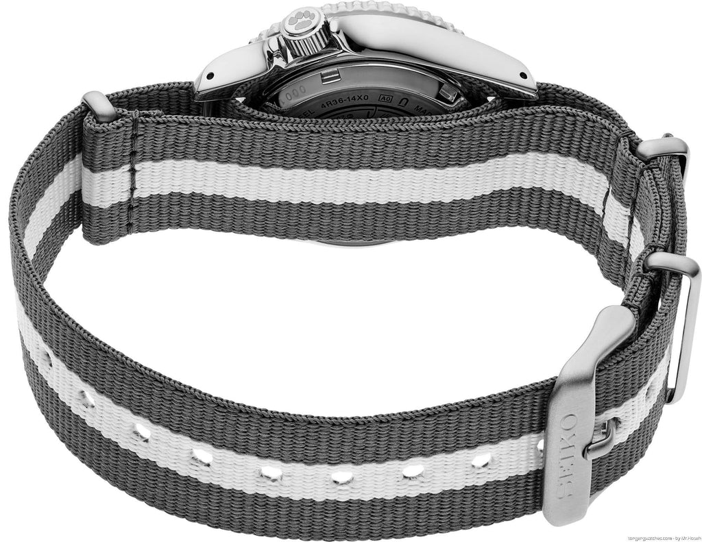 Seiko 5 Sports x Peanuts Surfboard Snoopy Limited Edition White Dial Two Tone NATO Strap Watch For Men - SRPK25K1 wholesalehk.shop