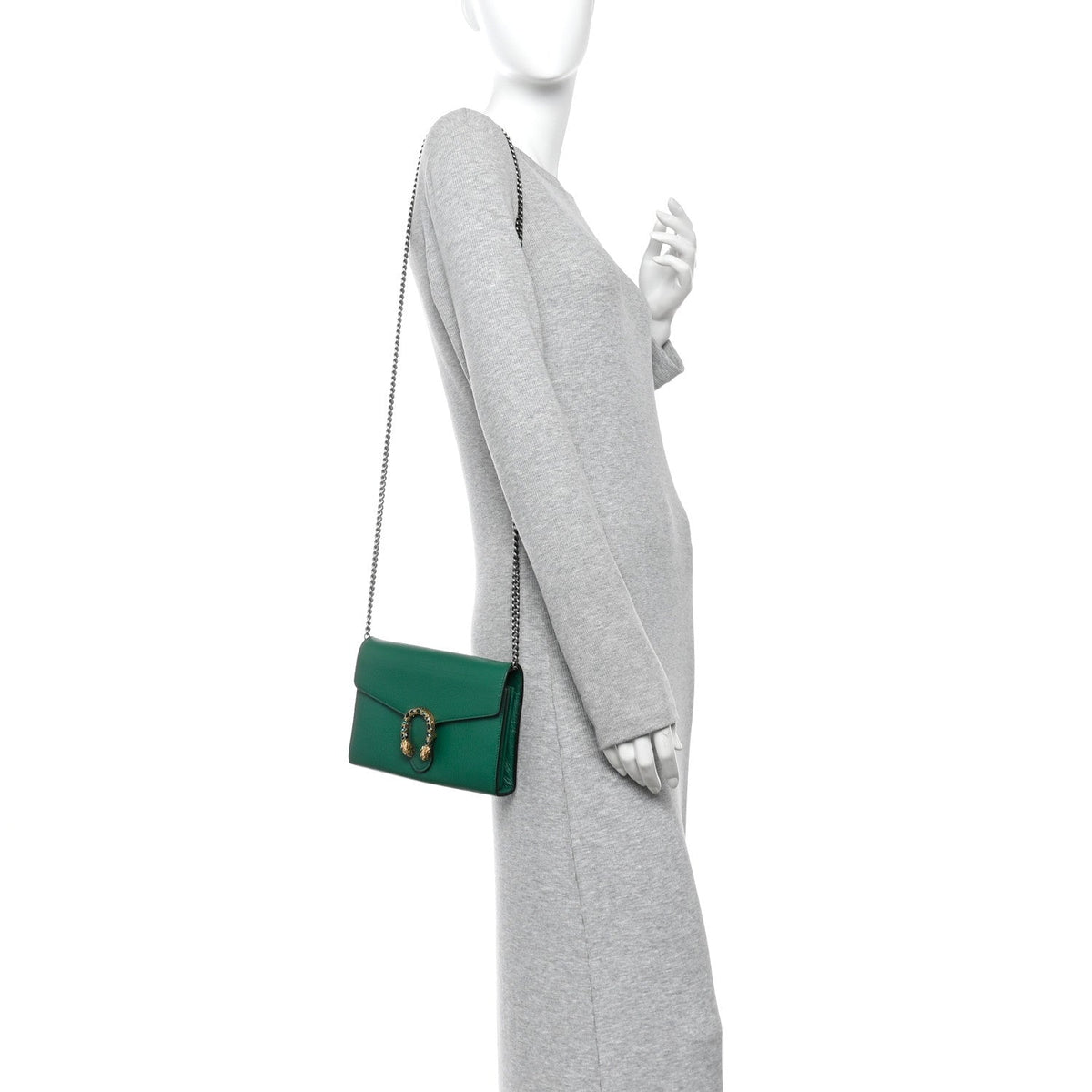 Calfskin Mini Dionysus Chain Wallet Emerald wholesalehk.shop