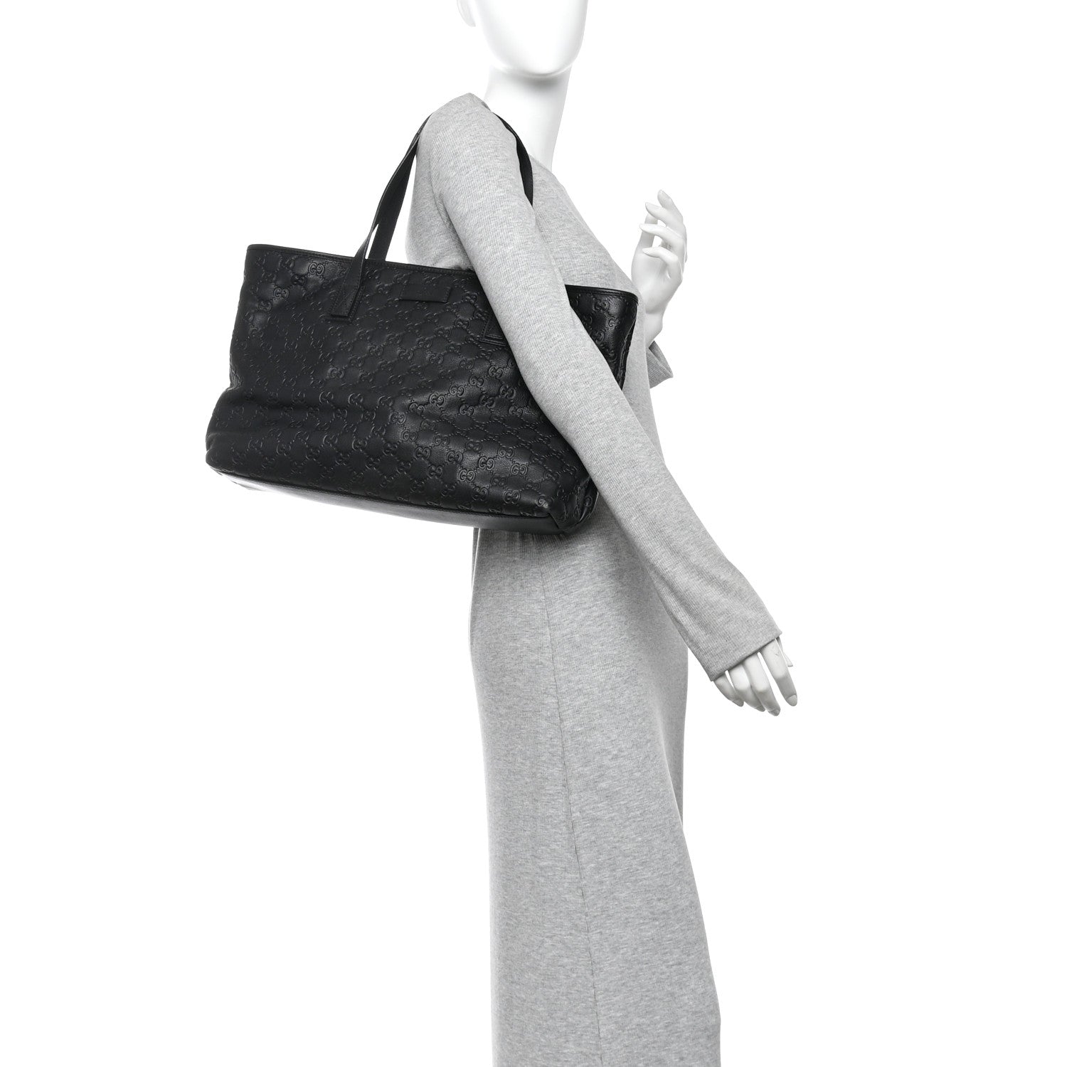 Guccissima Medium Zippered Shopping Tote Black £¨ Direct shipment via from wholesalehk.shop