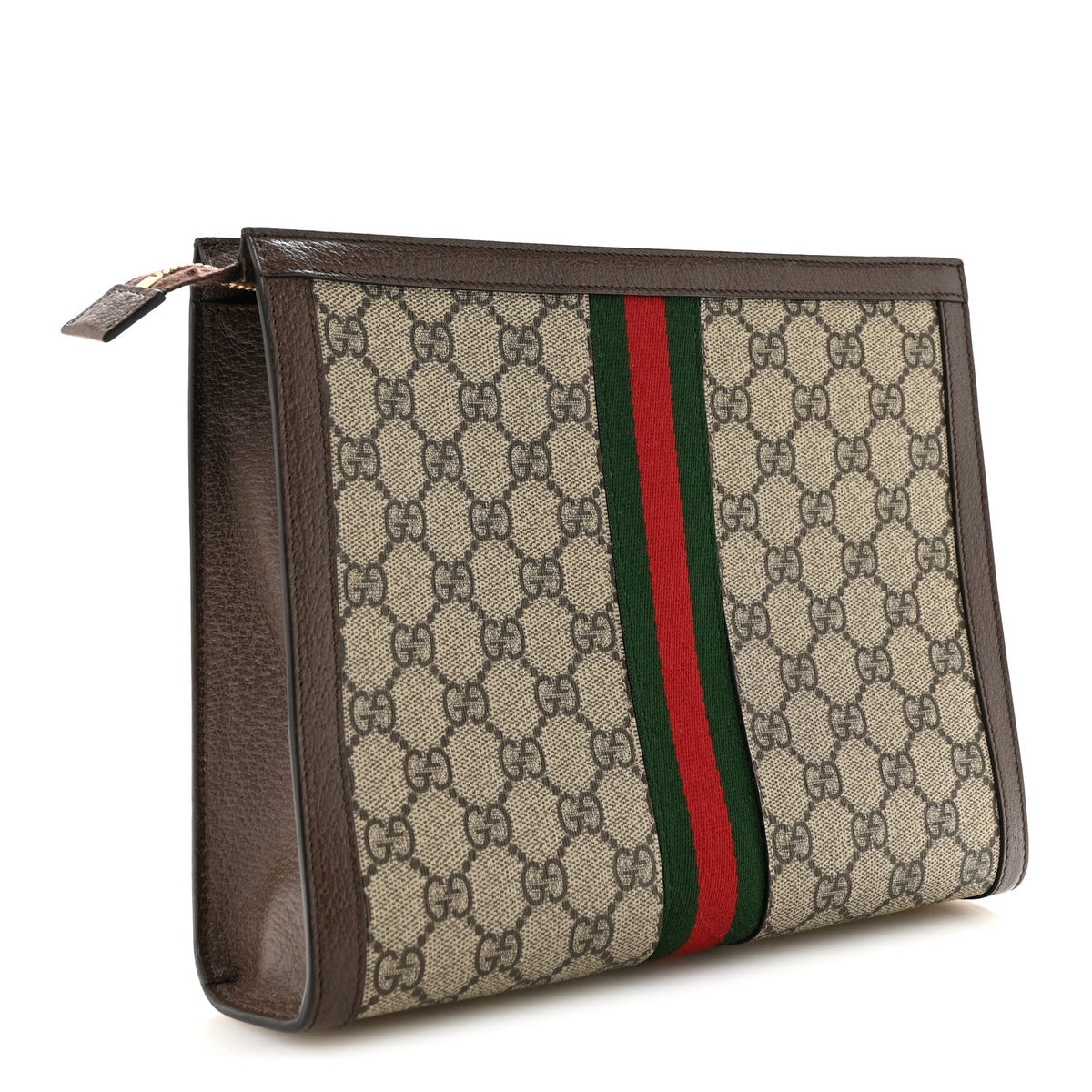 GG Supreme Monogram Web Ophidia Pouch Brown wholesalehk.shop