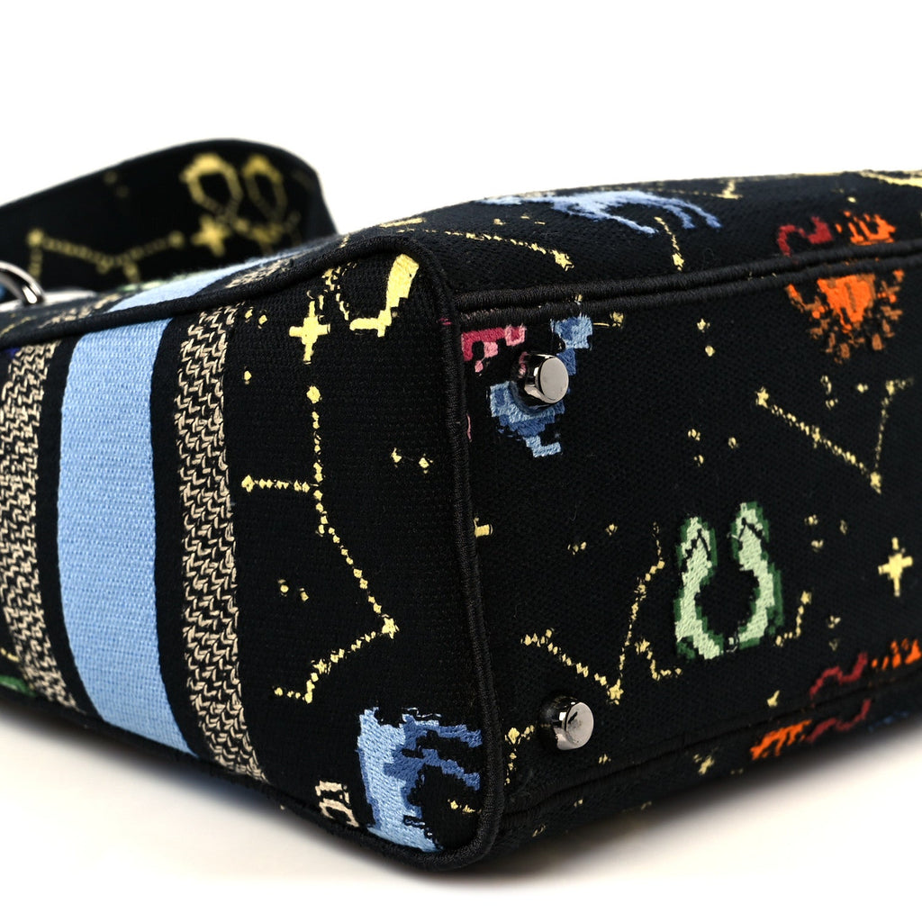 Canvas Pixel Zodiac Embroidered Medium Lady D-Lite Nero Multicolor wholesalehk.shop