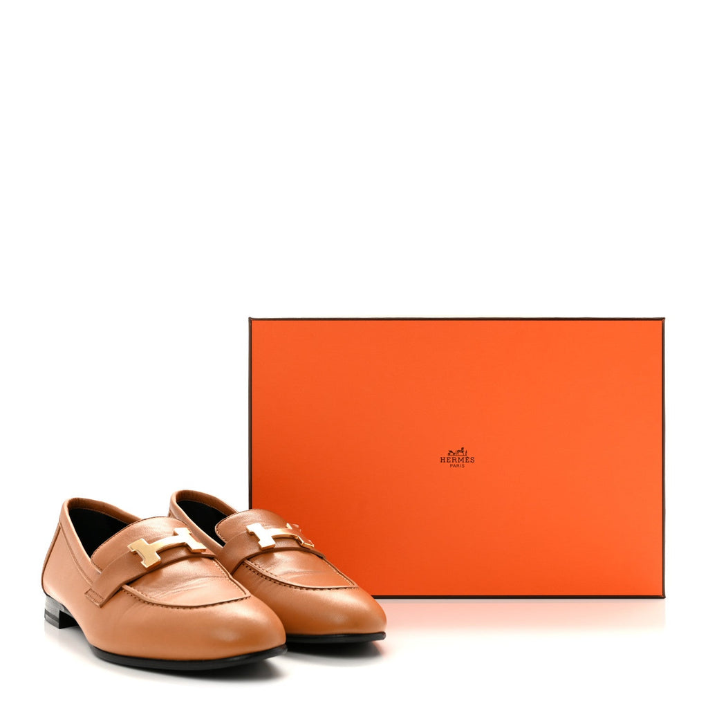 Goatskin Womens Paris Loafers 36.5 Gold wholesalehk.shop