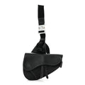 Grained Calfskin Mens Saddle Bag Black wholesalehk.shop