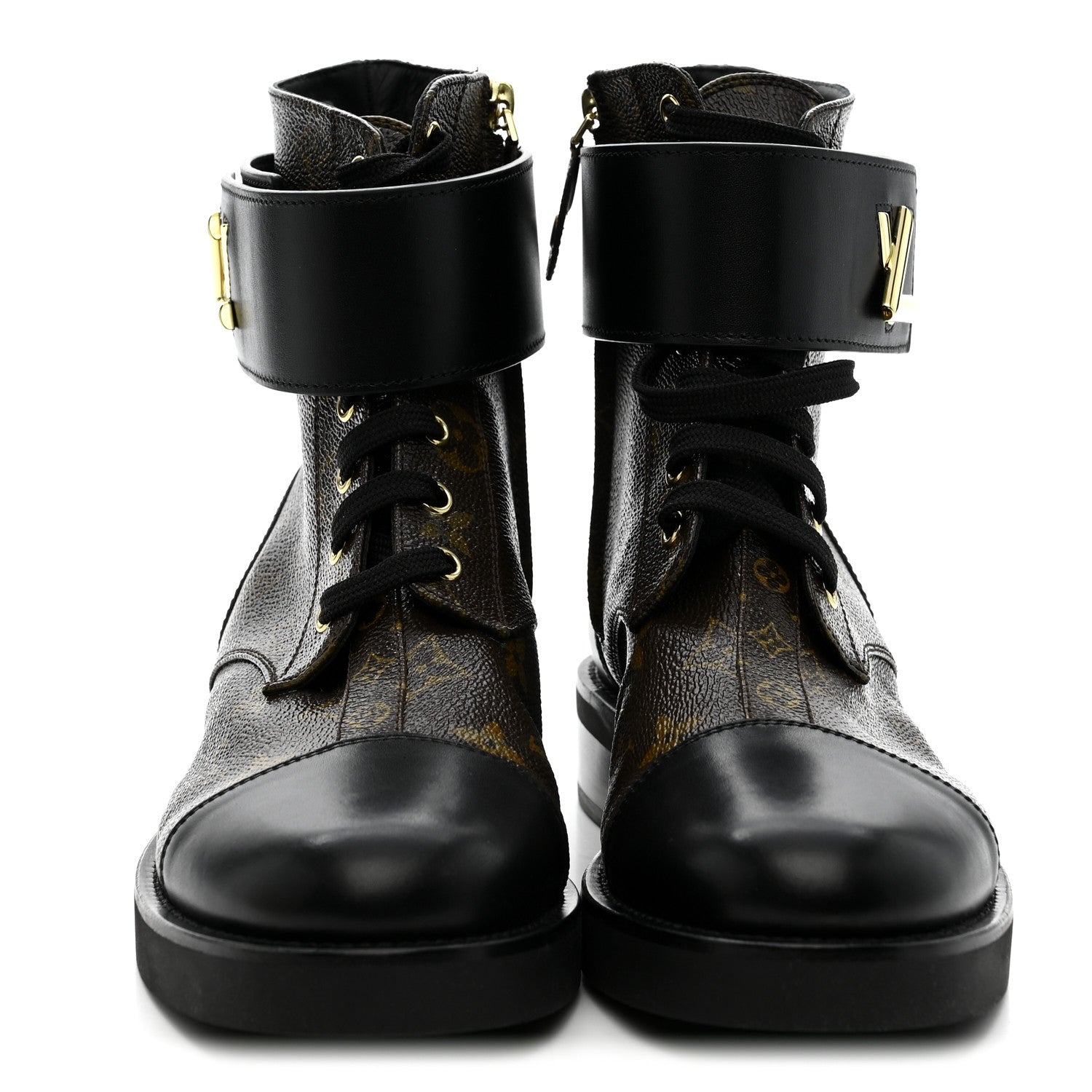 Calfskin Monogram Wonderland Flat Ranger Boots 39 Black £¨ Direct shipment via from wholesalehk.shop