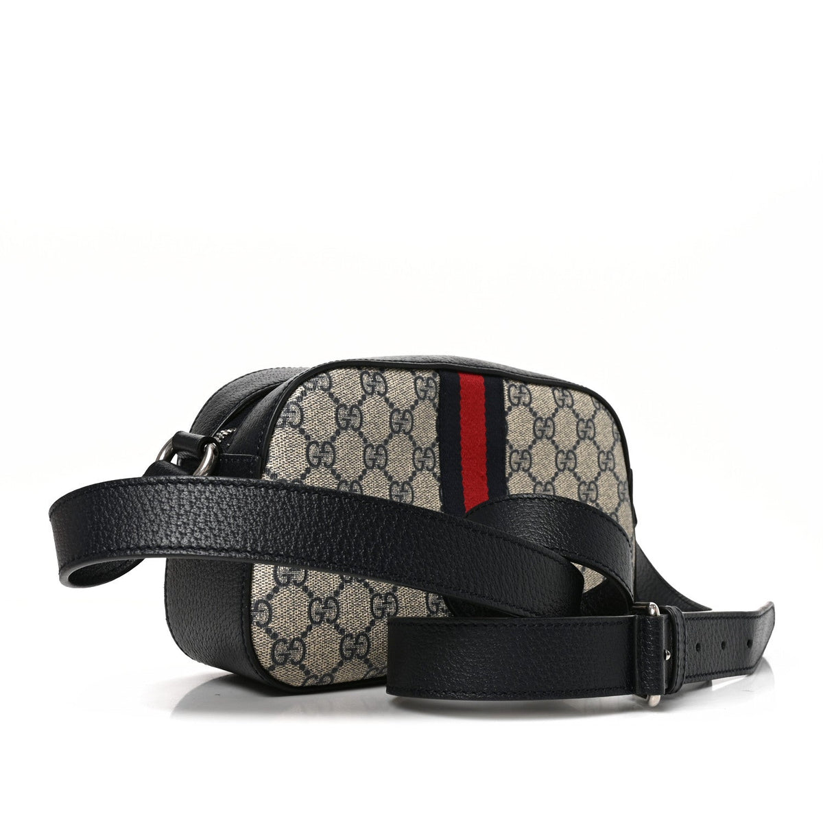 GG Supreme Monogram Textured Dollar Calfskin Web Small Ophidia Camera Bag Beige Blue wholesalehk.shop