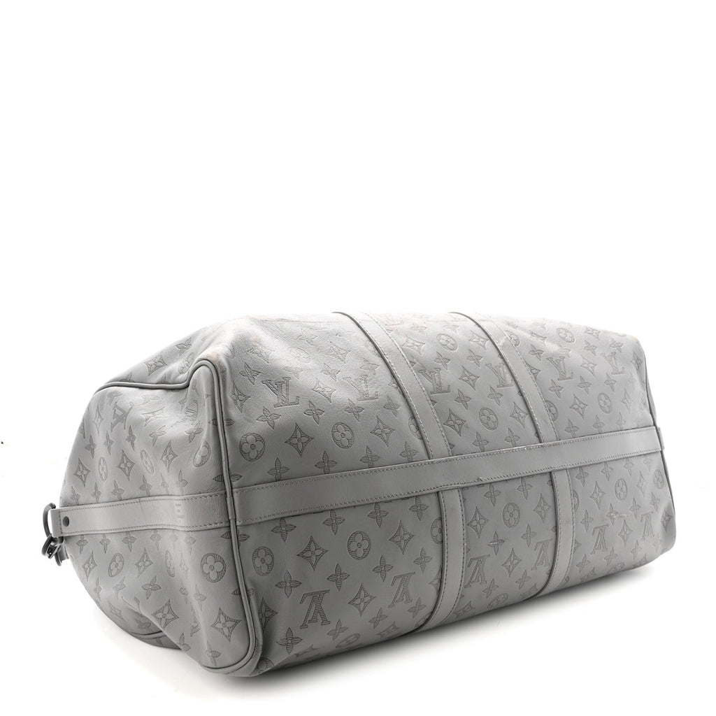Calfskin Monogram Shadow Keepall Bandouliere 50 Anthracite Gray wholesalehk.shop