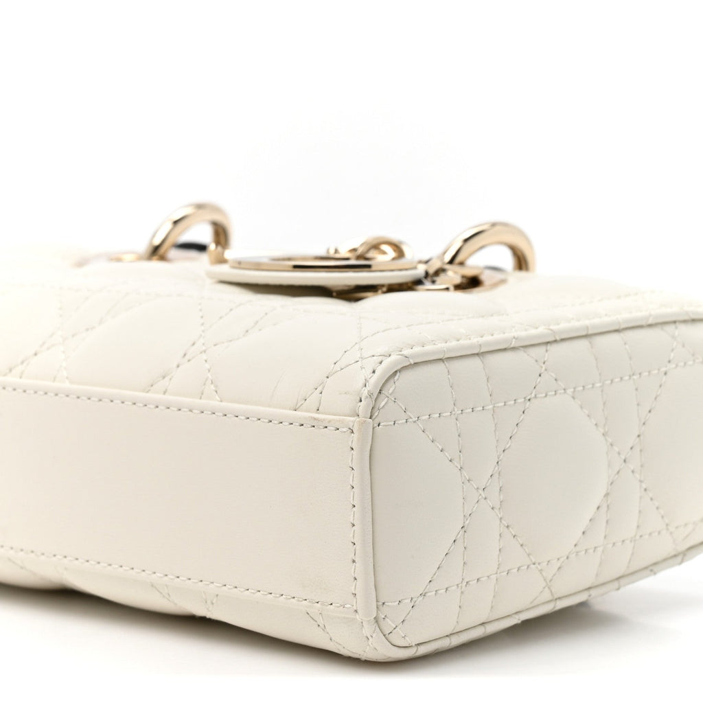 Lambskin Cannage Small Lady D-Joy Latte Black wholesalehk.shop
