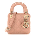 Lambskin Cannage Micro Lady Dior Rose Des Vents wholesalehk.shop