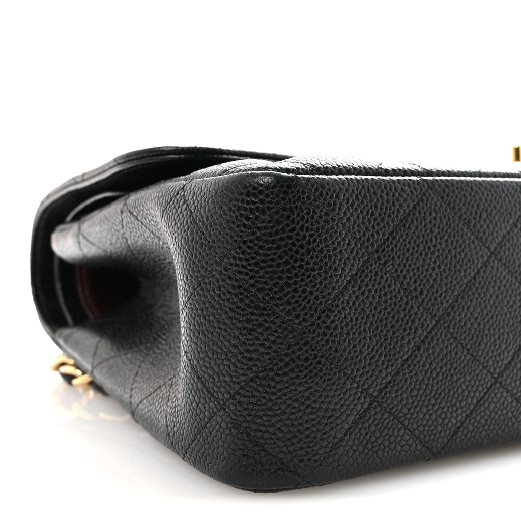 Caviar Quilted Jumbo Double Flap Black wholesalehk.shop