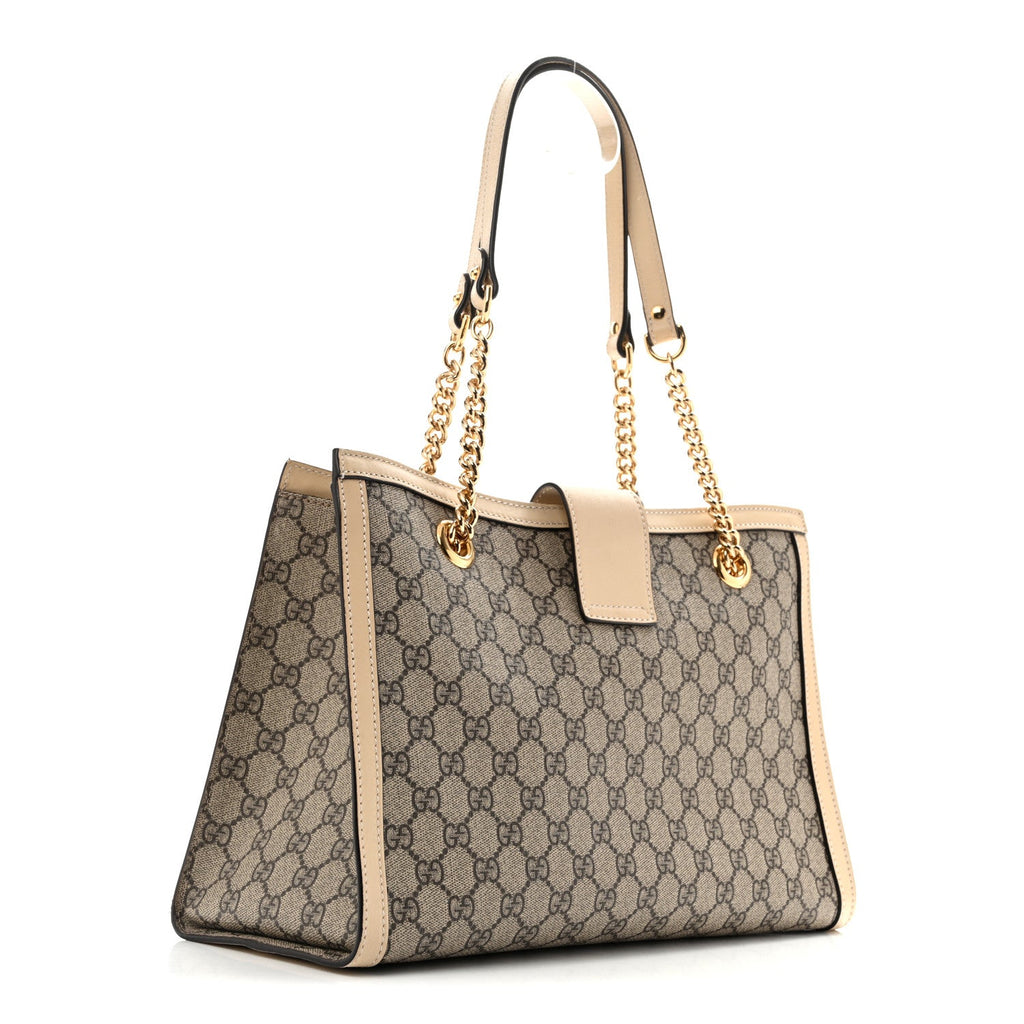 GG Supreme Monogram Medium Padlock Tote White £¨ Direct shipment via from wholesalehk.shop