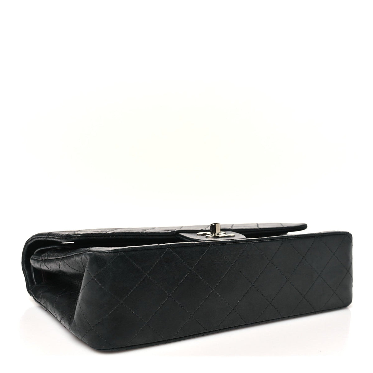Lambskin Quilted Medium Double Flap Black wholesalehk.shop