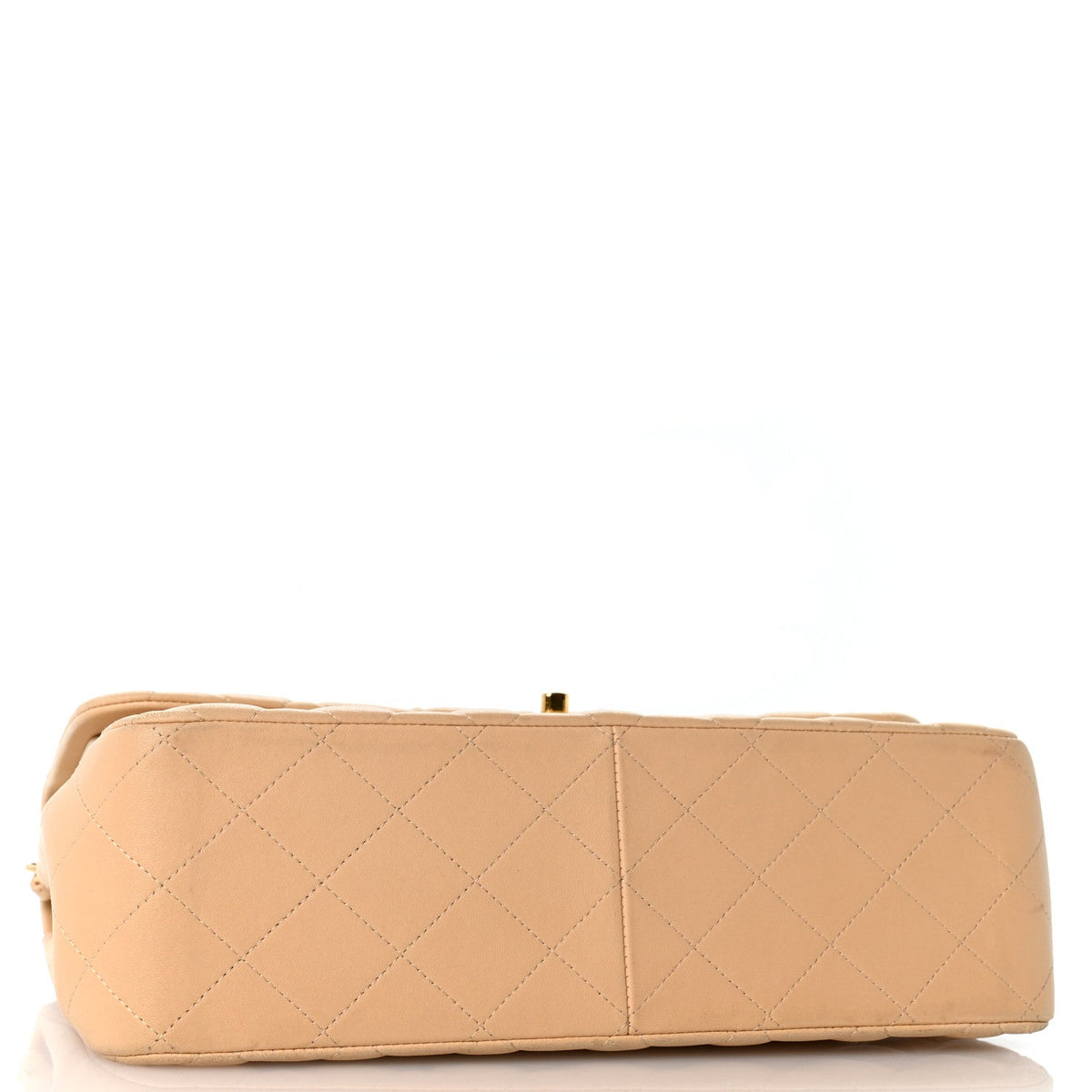 Lambskin Quilted Jumbo Double Flap Light Beige wholesalehk.shop