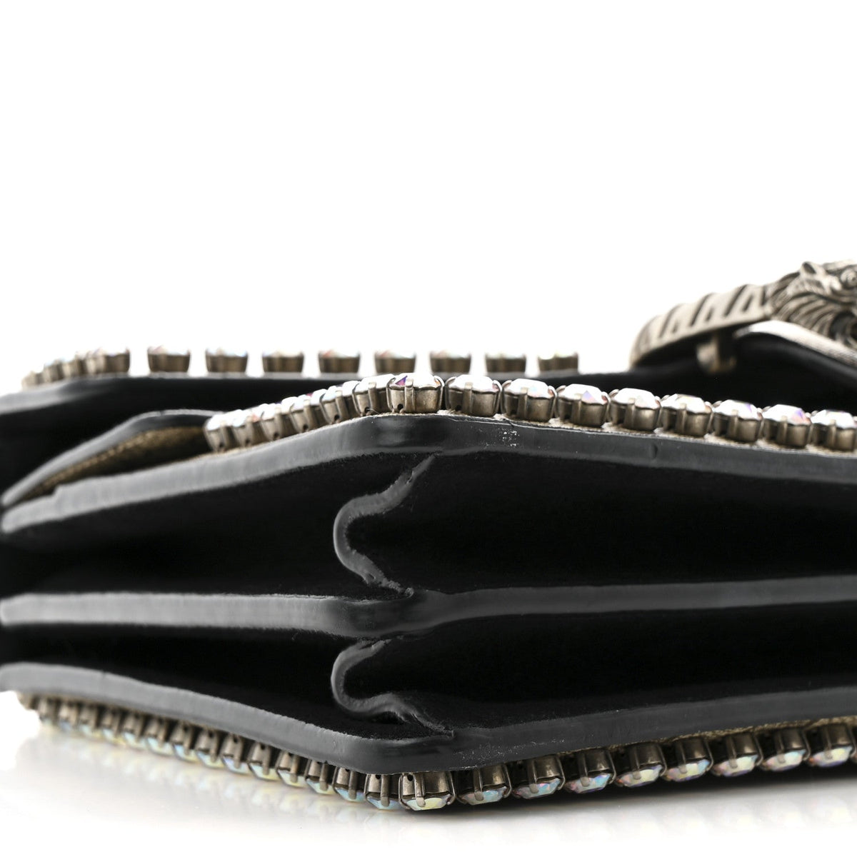 GG Supreme Monogram Crystal Small Dionysus Shoulder Bag Black wholesalehk.shop