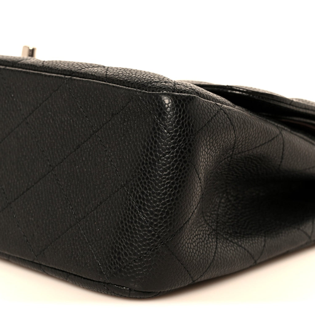 Caviar Quilted Jumbo Double Flap Black wholesalehk.shop
