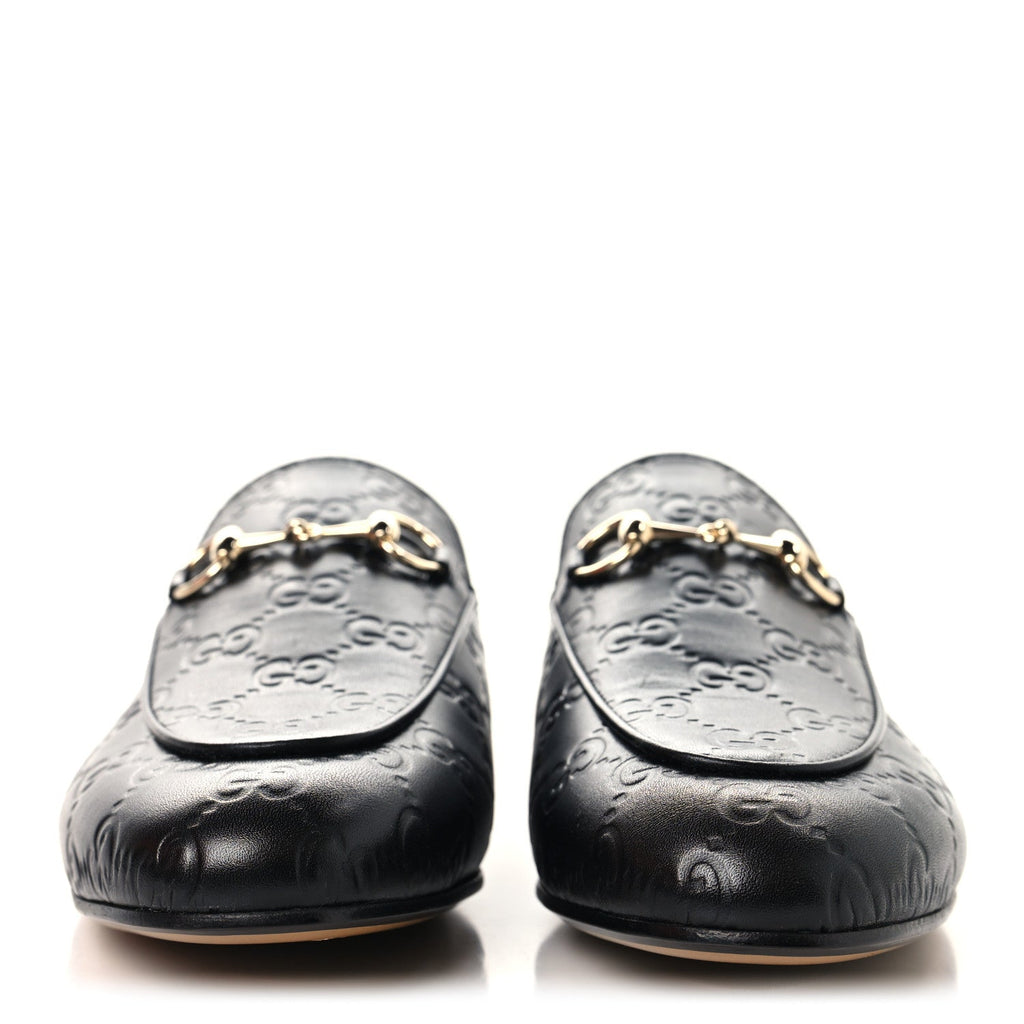 Glamour Calfskin Guccissima Womens Princetown Slippers 37.5 Black £¨ Direct shipment via from wholesalehk.shop