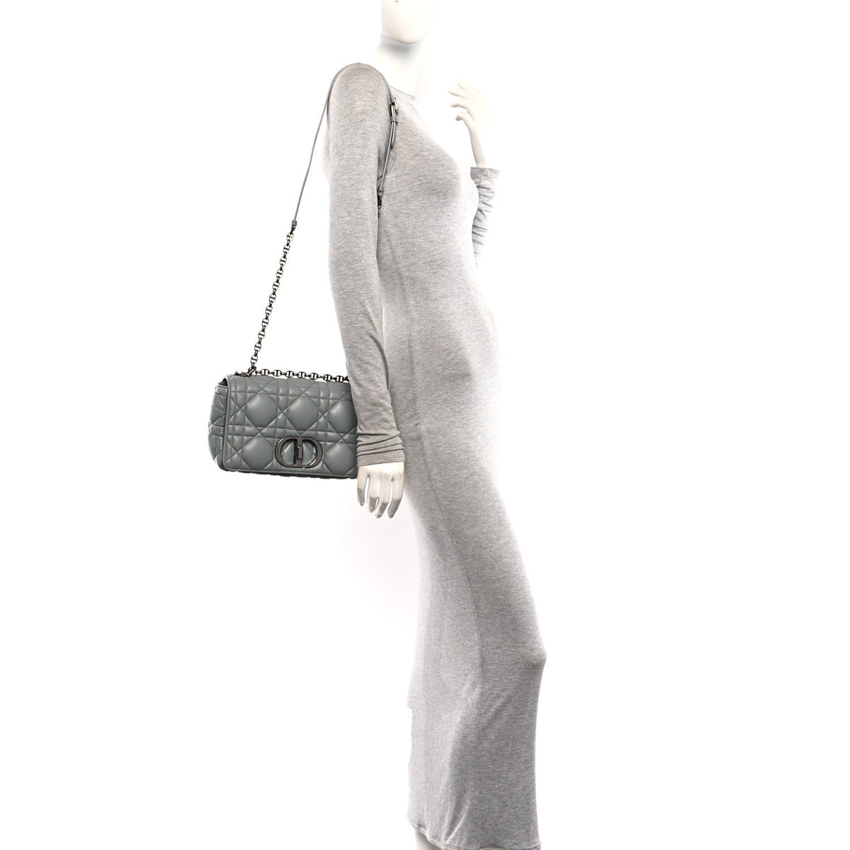 Calfskin Macrocannage Medium Caro Bag Iron Grey wholesalehk.shop