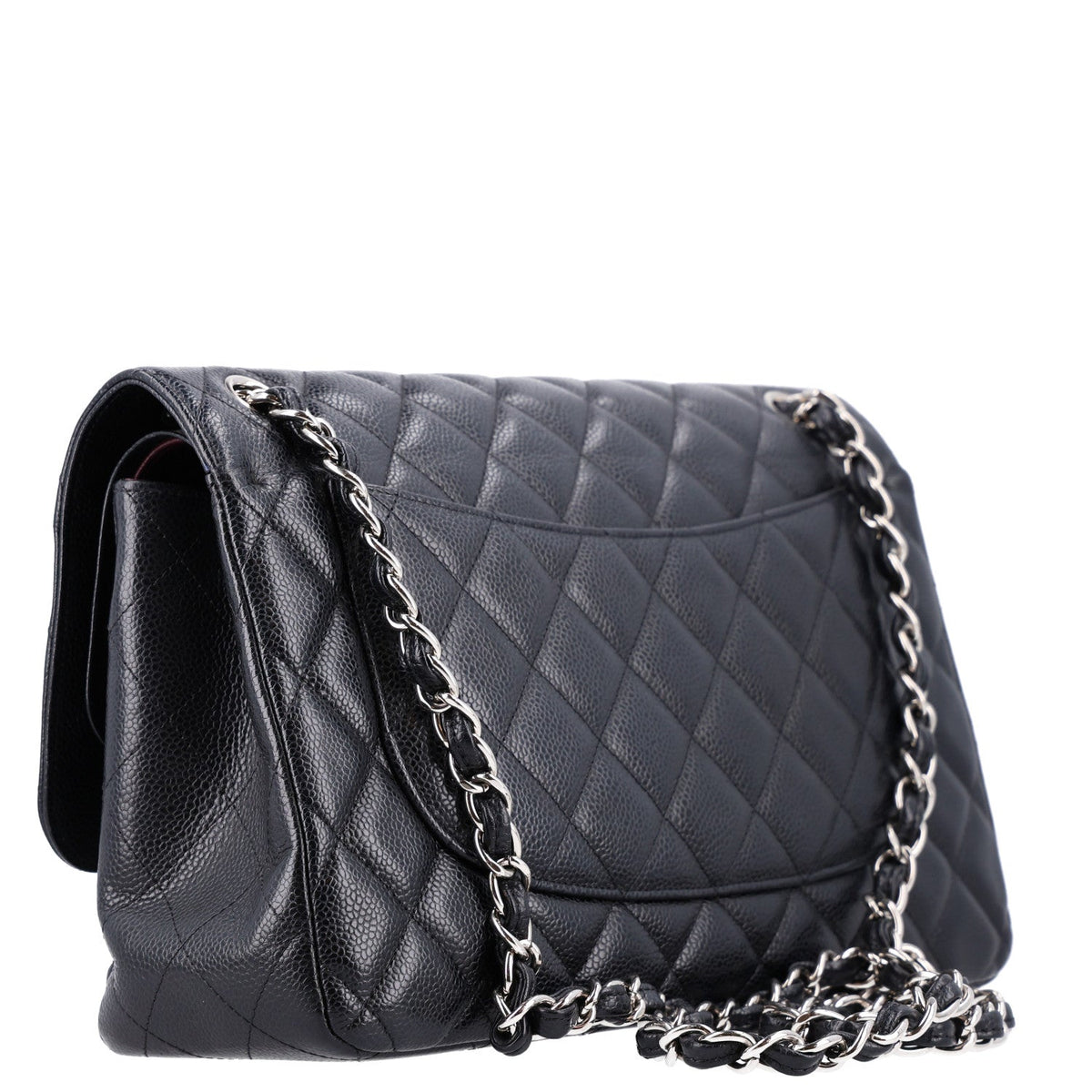 Caviar Quilted Jumbo Double Flap Black wholesalehk.shop