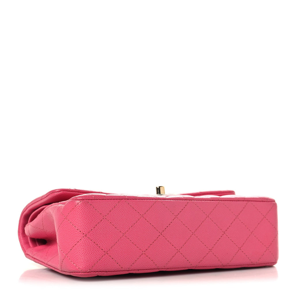 Caviar Quilted Small Double Flap Pink wholesalehk.shop