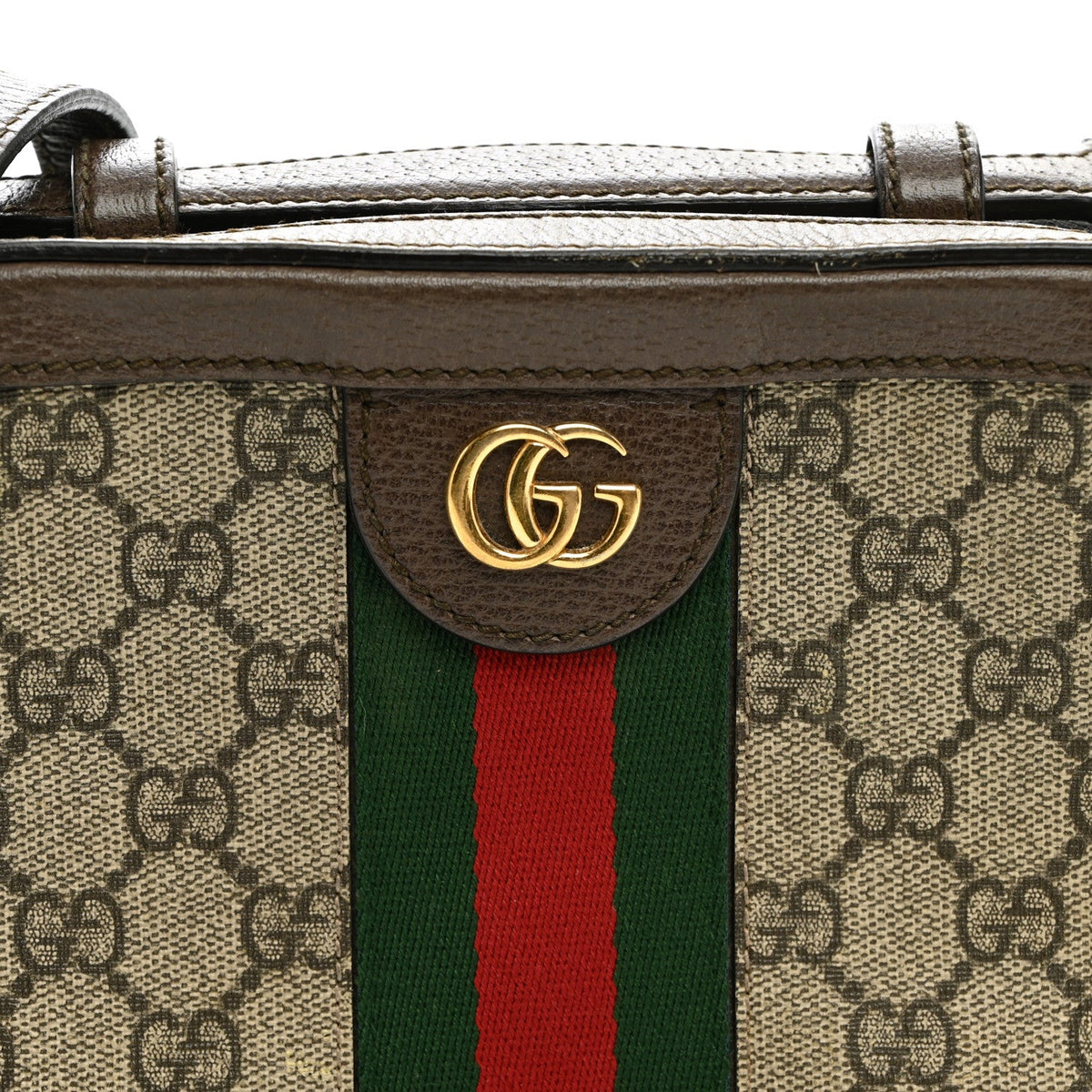 GG Supreme Monogram Mini Ophidia Top Handle Shoulder Bag Brown wholesalehk.shop
