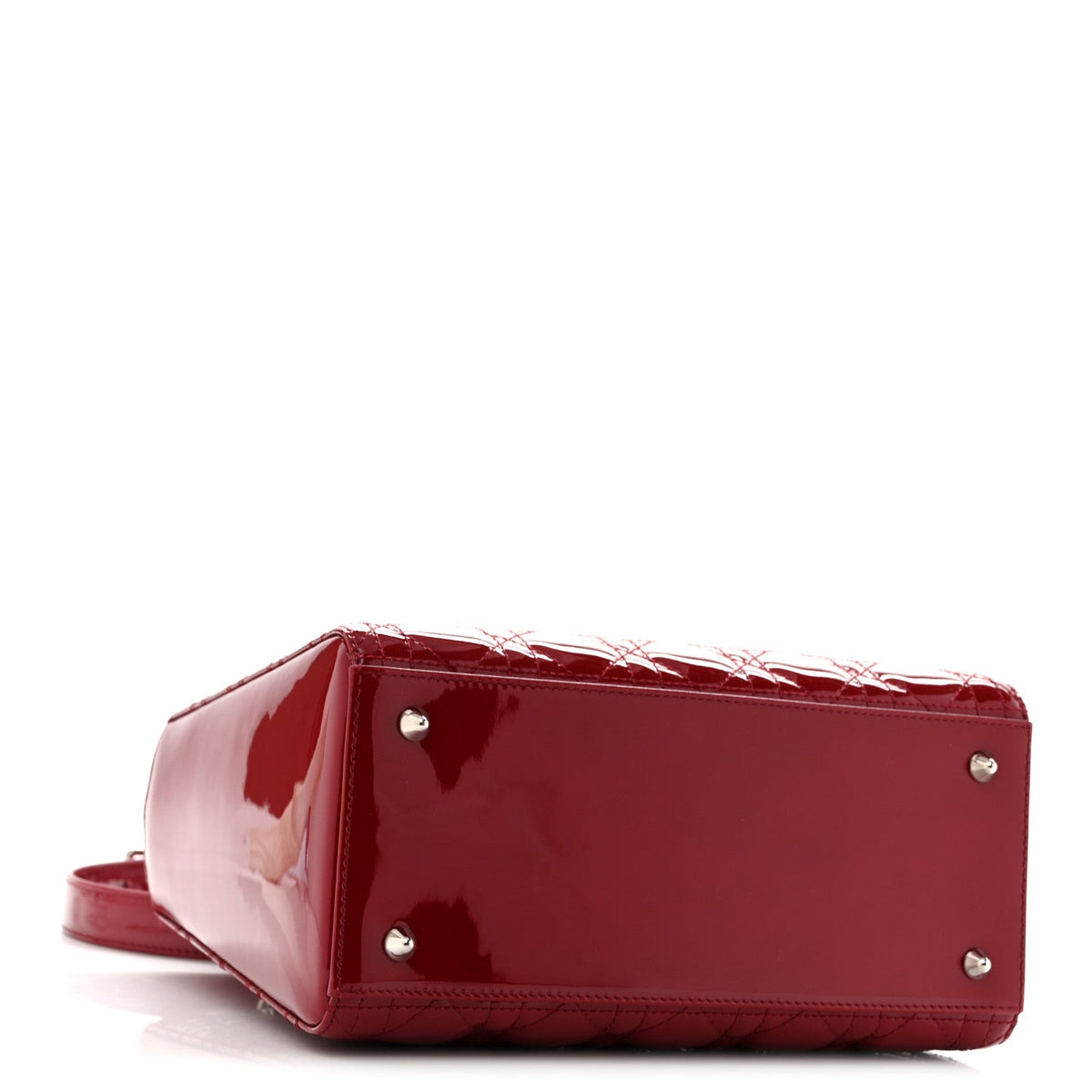 Patent Cannage Medium Lady Dior Red wholesalehk.shop