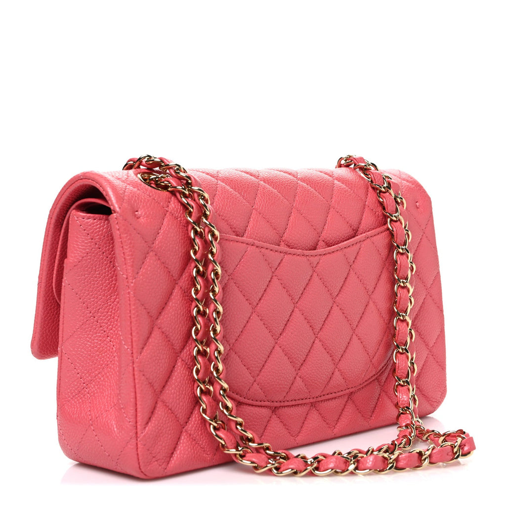 Caviar Quilted Medium Double Flap Pink wholesalehk.shop