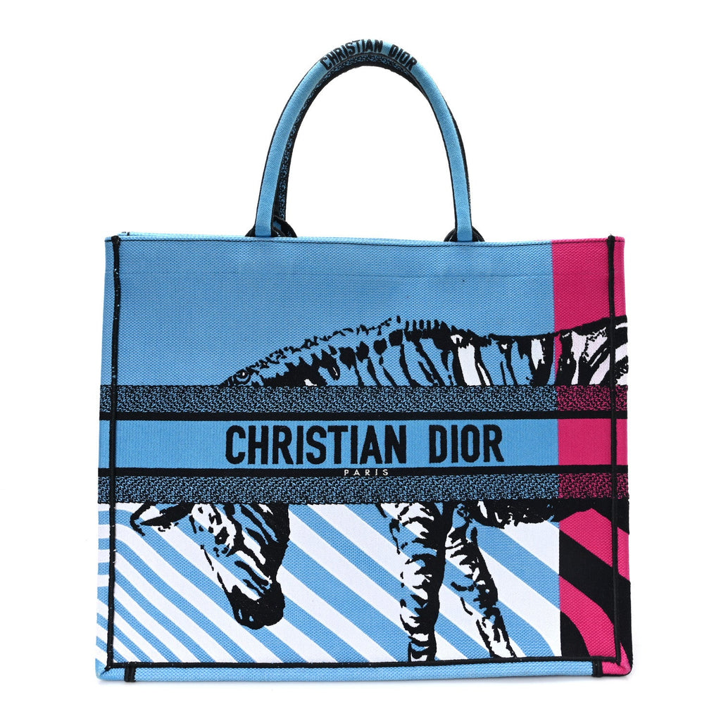 Canvas Embroidered Large Jungle Pop Book Tote Blue Multicolor £¨ Direct shipment via from wholesalehk.shop