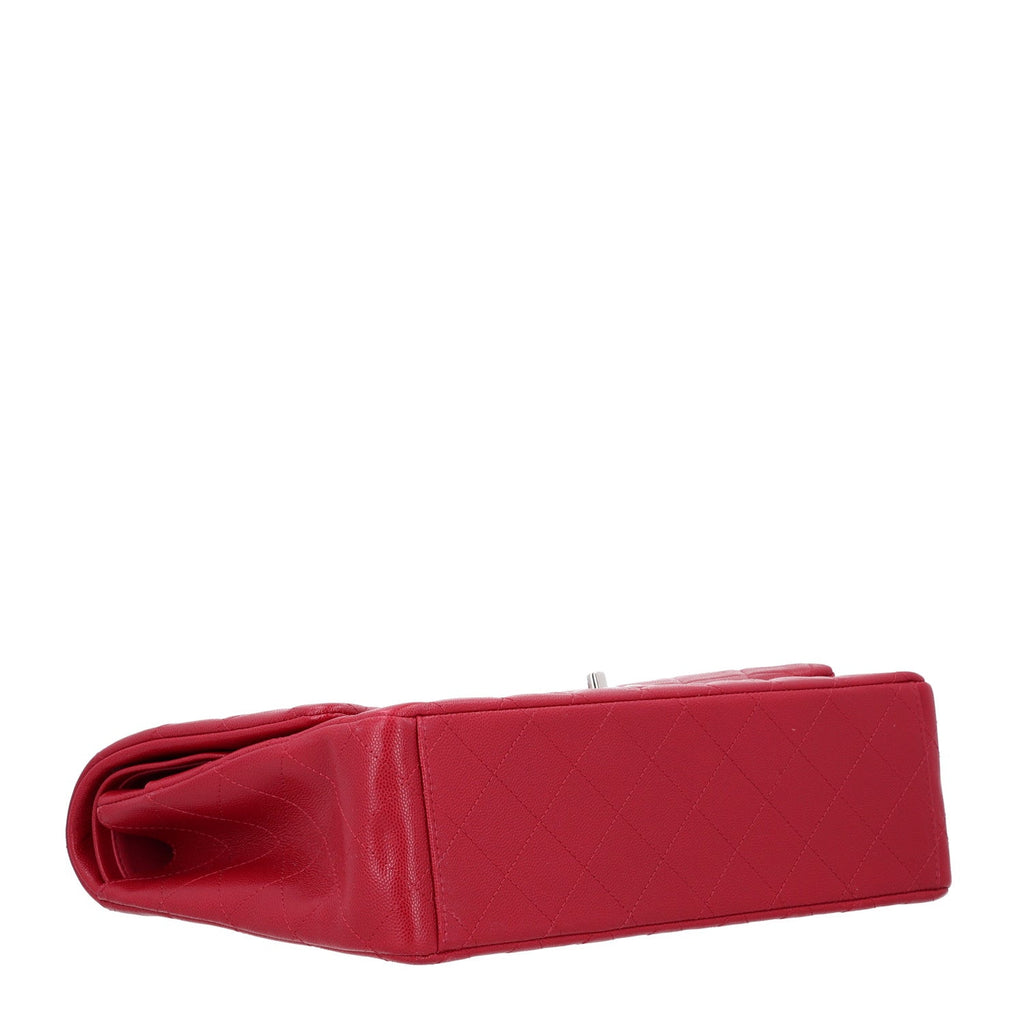 Caviar Quilted Maxi Double Flap Dark Red wholesalehk.shop