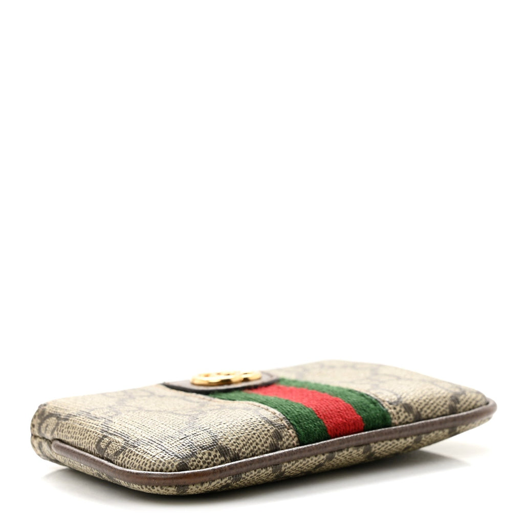 GG Supreme Monogram Web Ophidia Key Case  Beige New Acero wholesalehk.shop