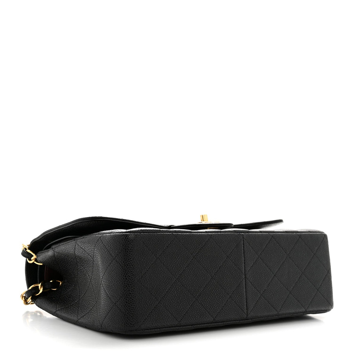 Caviar Quilted Jumbo Double Flap Black wholesalehk.shop