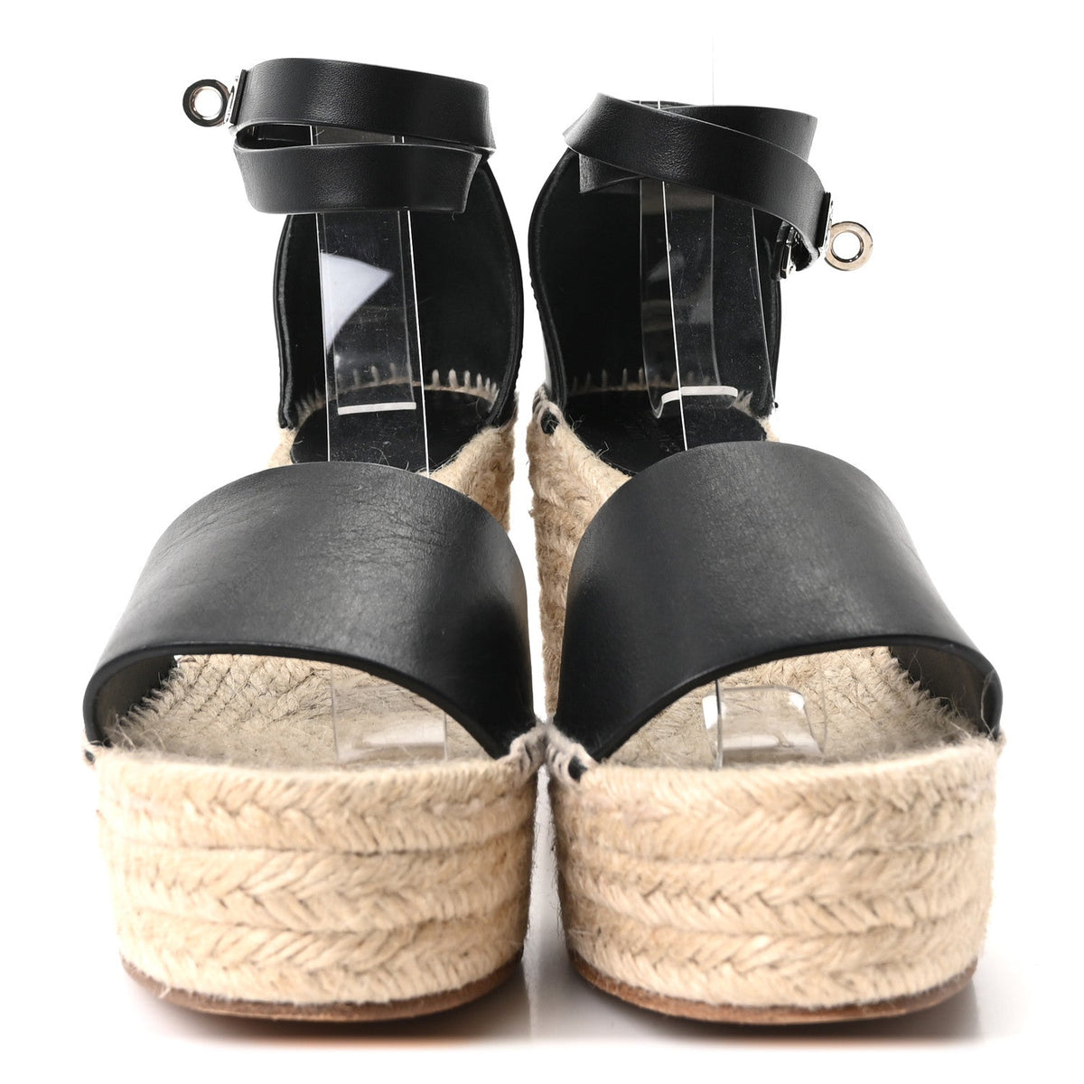 Calfskin Tipoli Espadrille Wedges 38 Black wholesalehk.shop