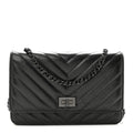 Aged Calfskin Chevron Quilted Reissue Wallet On Chain WOC So Black wholesalehk.shop