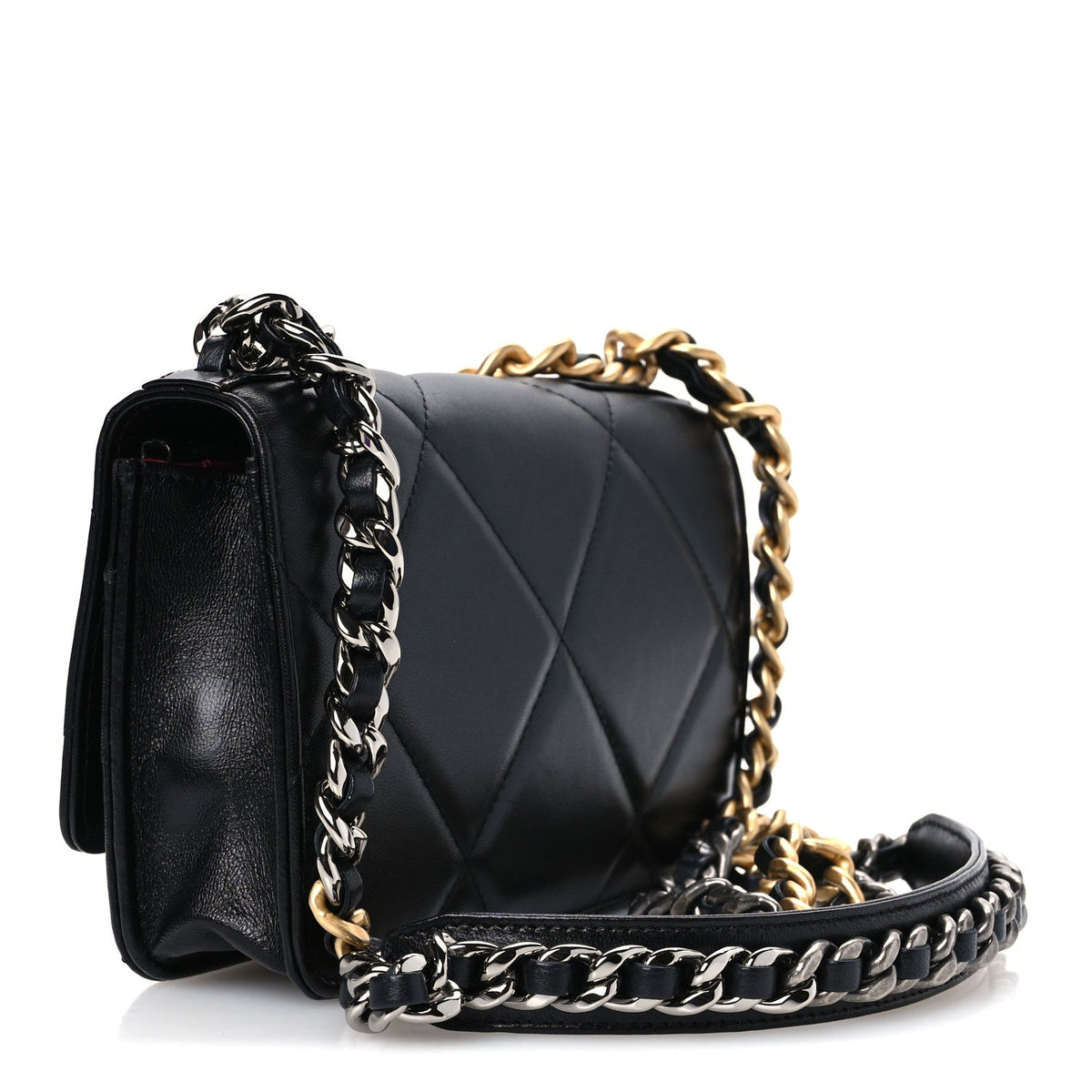 Lambskin Quilted Chanel 19 Wallet On Chain WOC Black wholesalehk.shop