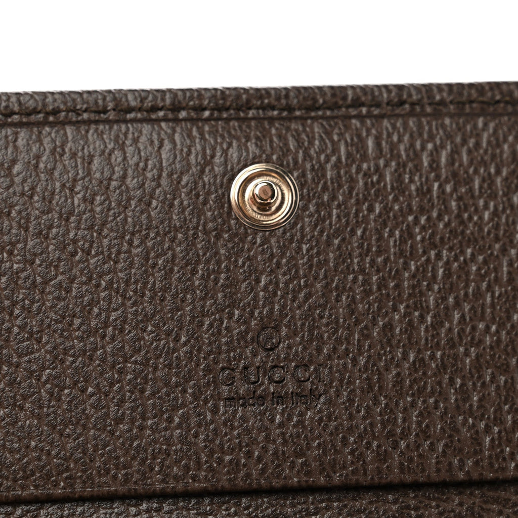 GG Supreme Monogram Web Ophidia Small Wallet Beige Dark Brown wholesalehk.shop