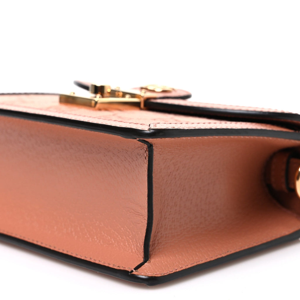GG Monogram Textured Dollar Calfskin Mini Ophidia Padlock Top Handle Chain Shoulder Bag Cloche Rose Pink £¨ Direct shipment via from wholesalehk.shop
