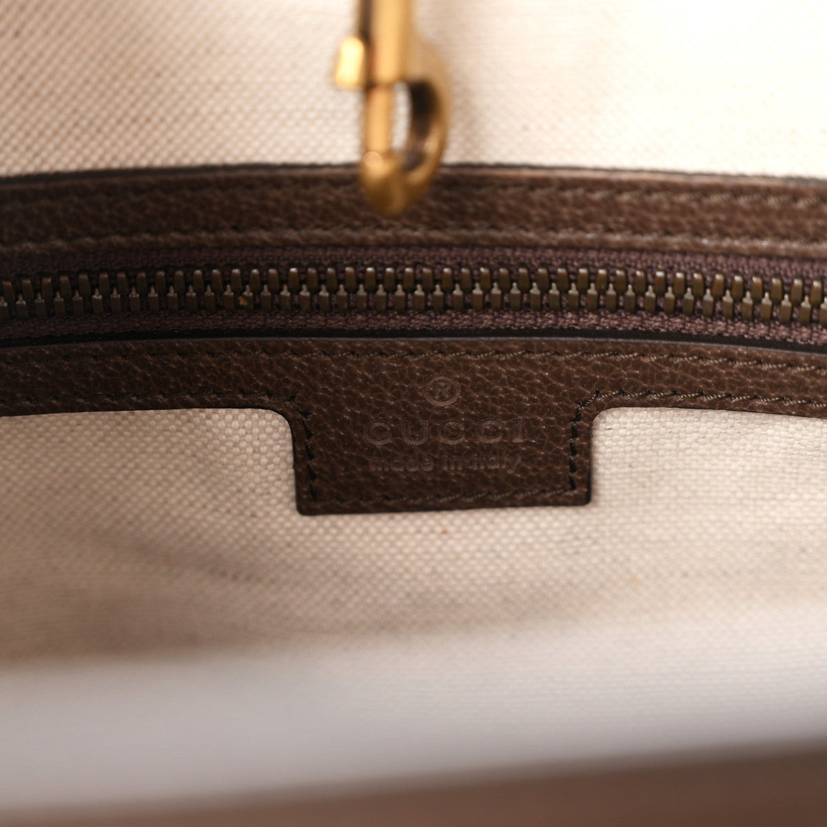 GG Supreme Monogram Web Textured Dollar Calfskin Medium Ophidia Tote Brown wholesalehk.shop